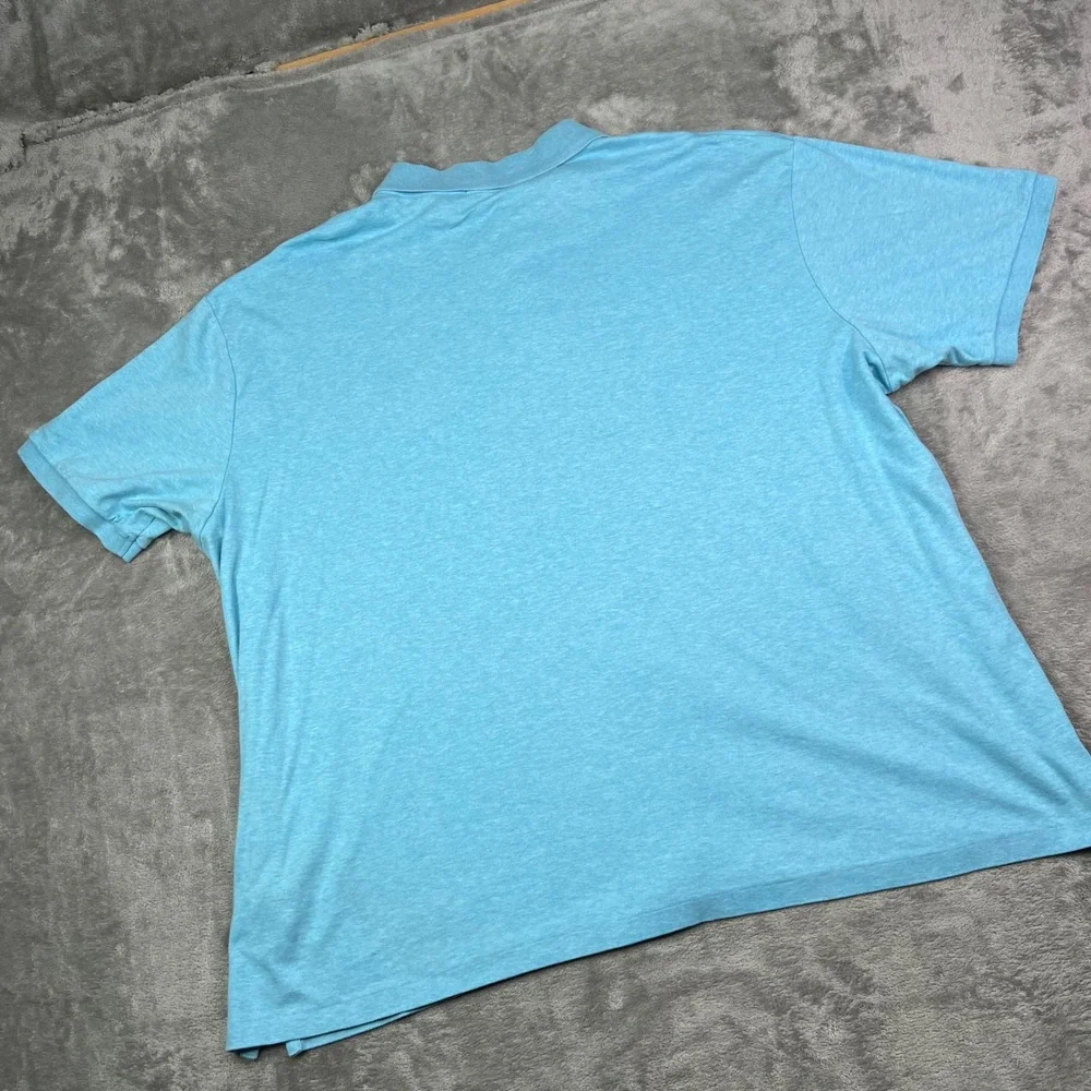 Polo Ralph Lauren Polo Shirt Men 3XB Blue Heathered Flesh Pony Short Sleeve Knit